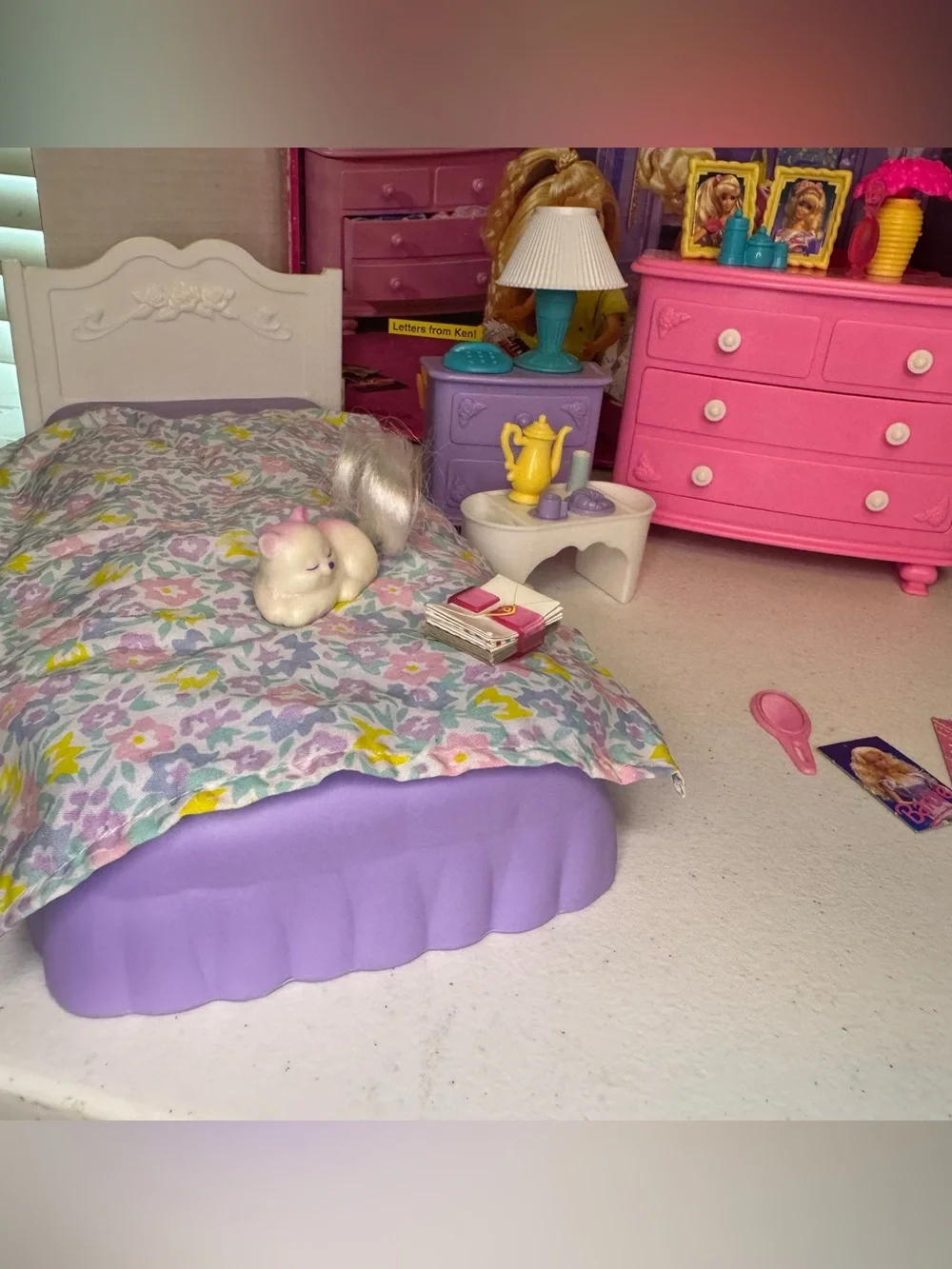 1994 Barbie Pink and Purple Bedroom Play Set